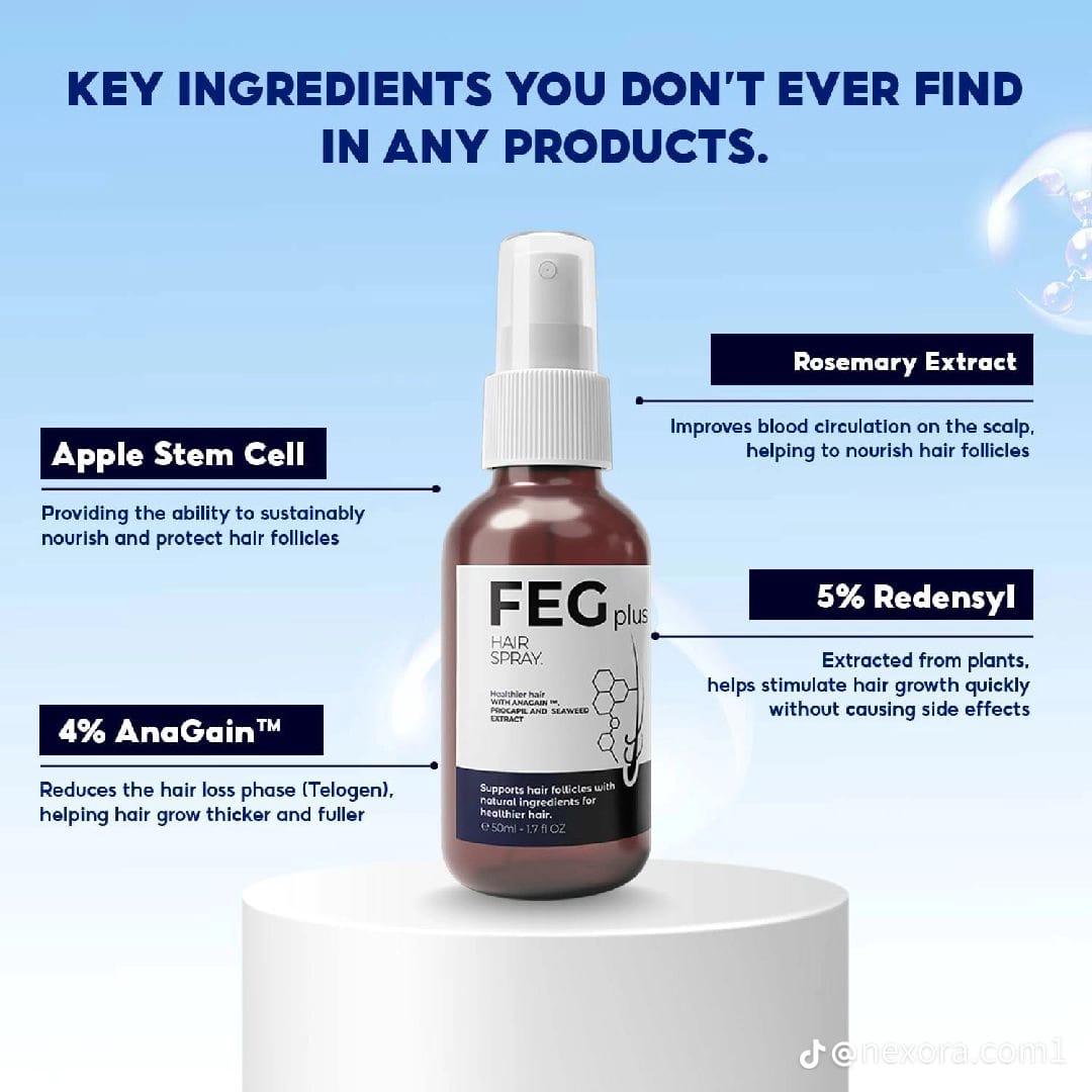 FEG Plus Hair Growth Spray – With AnaGain™, Procapil & Seaweed Extract