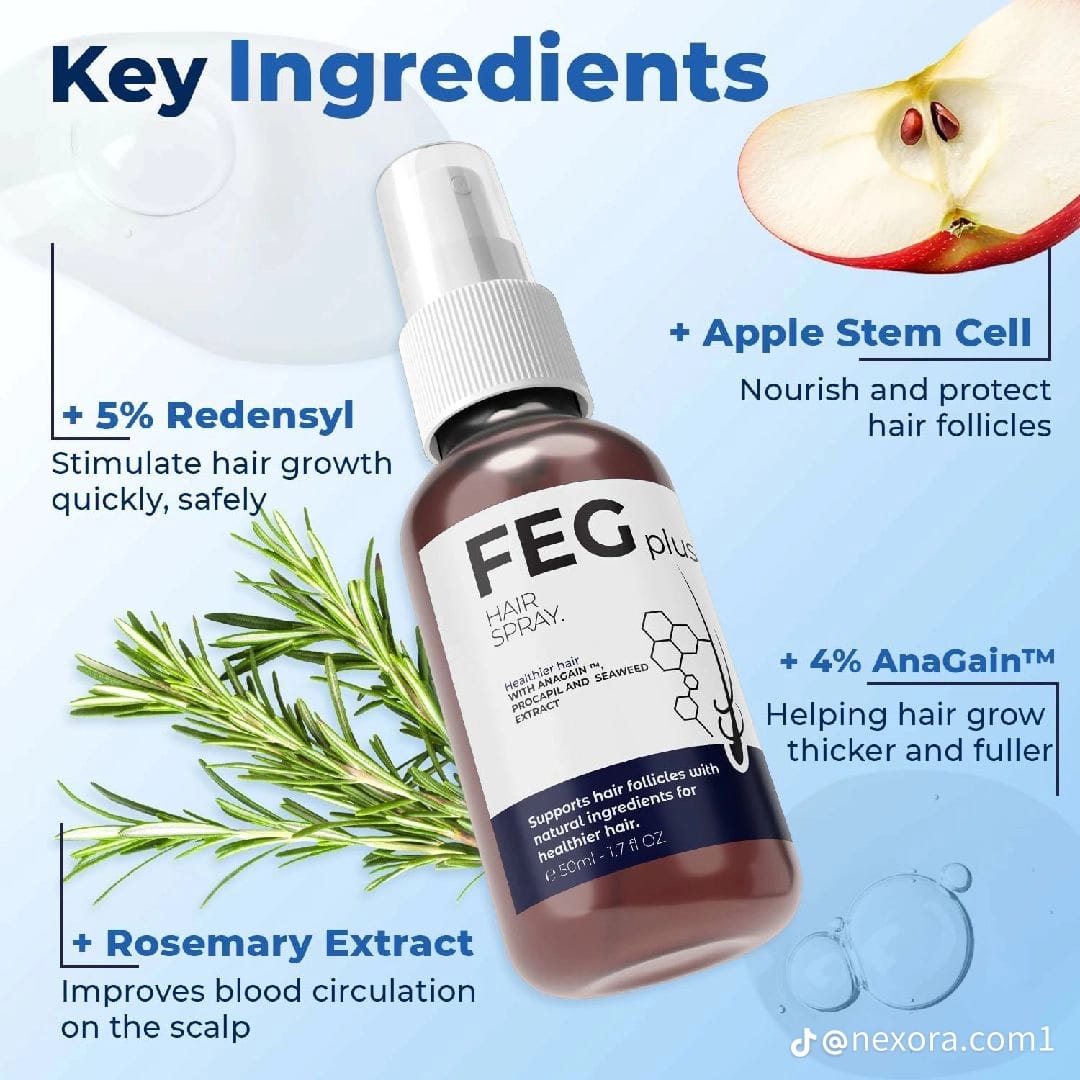 FEG Plus Hair Growth Spray – With AnaGain™, Procapil & Seaweed Extract