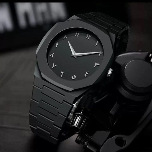 Timeless Arabic Elegance – Premium Stainless Steel Watch